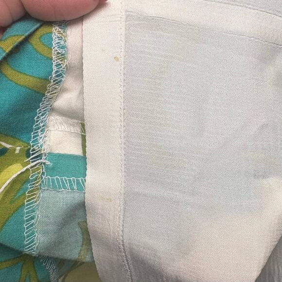 Ann Taylor Dress Retro Floral Shift Lined Cotton Asymmetrical Neck Women’s 10 - Picture 8 of 8